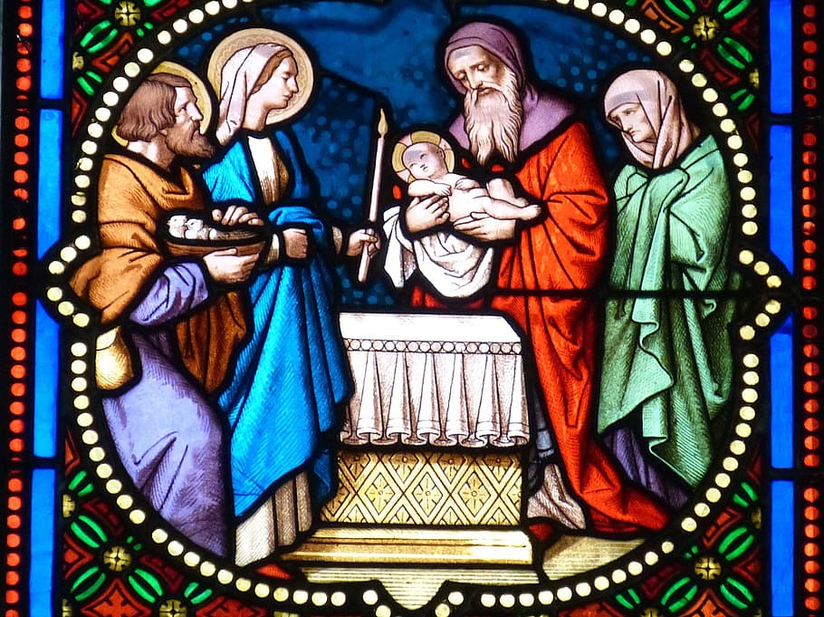 Jesus Stained Glass Church Windows, architecture, closeup, historically, representation Free HD Wallpaper