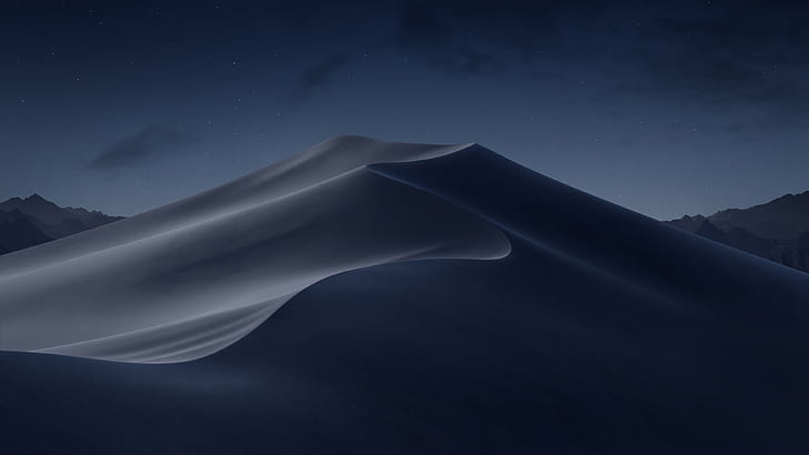 Mac OS Mojave, landscape, night, starry, darkness Free HD Wallpaper