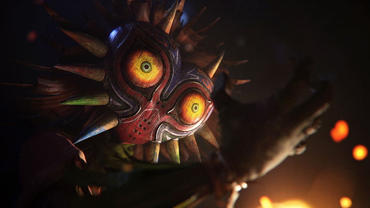 Majora's Mask Artwork, sculpture, the legend of zelda, multi colored, ornate Free HD Wallpaper