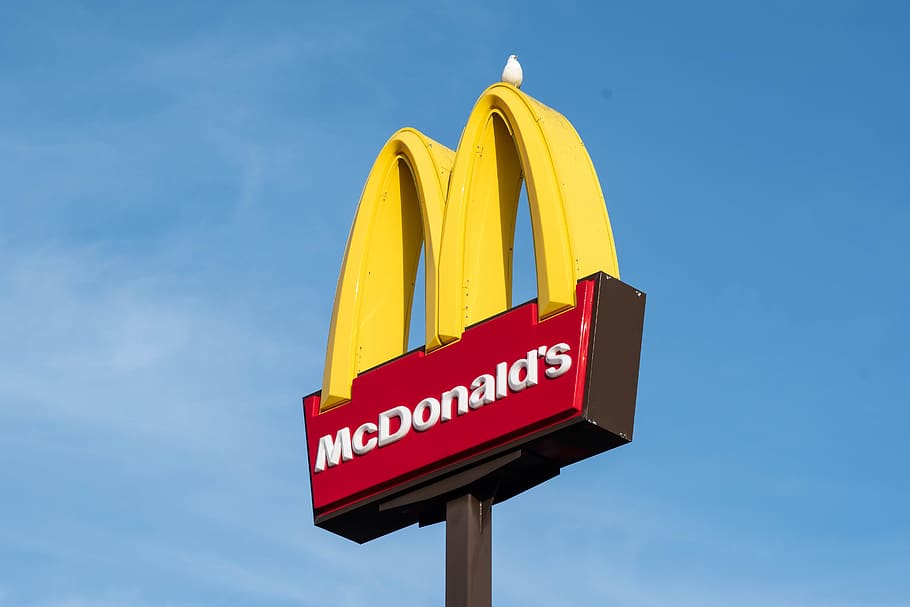 McDonald's Restroom Sign, sky, guidance, food, fries