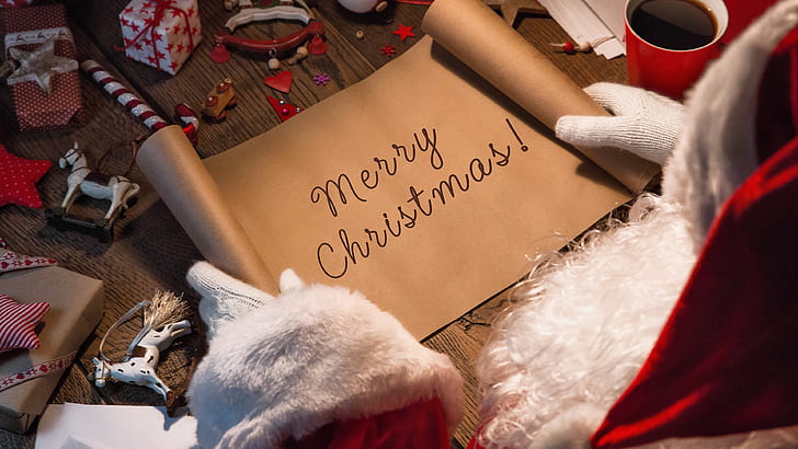 Merry Christmas Santa Jesus, christmas, xmas, wooden, handwriting Free HD Wallpaper