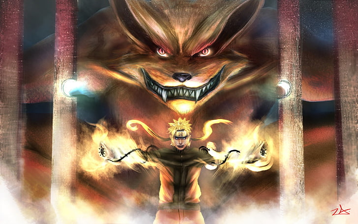 Naruto 9 Tails, spirituality, decoration, illuminated, naruto Free HD Wallpaper