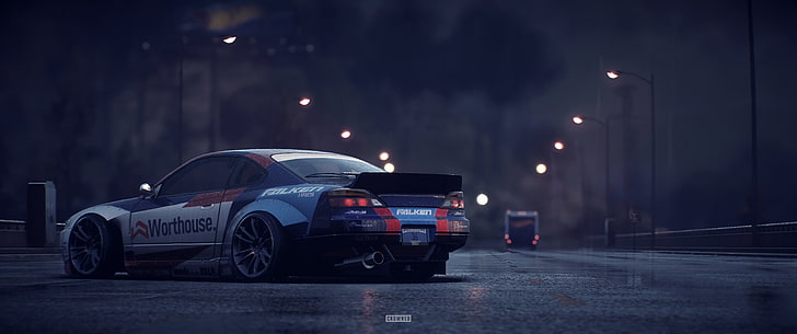 Night Rain Anime, protection, wet, need for speed, street Free HD Wallpaper