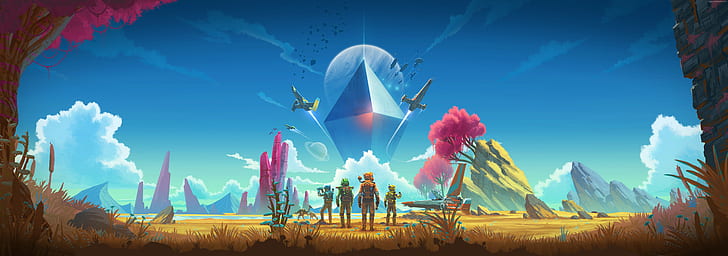 No Man's Sky Cover, poster, ultrawide, no mans sky Free HD Wallpaper