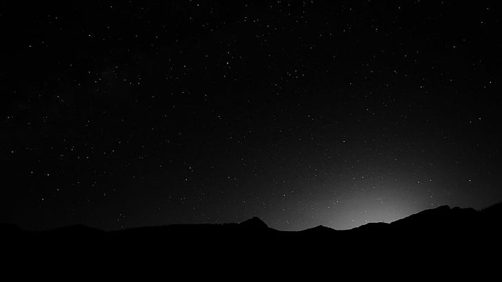 of a Starry Night, sky, starry night, starry, black  white