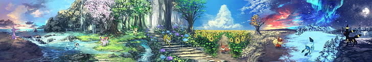 Pokemon Anime Snow, tree, painting, no people, solid Free HD Wallpaper