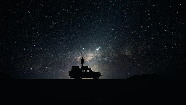 Red Space, space, sky, car, starry