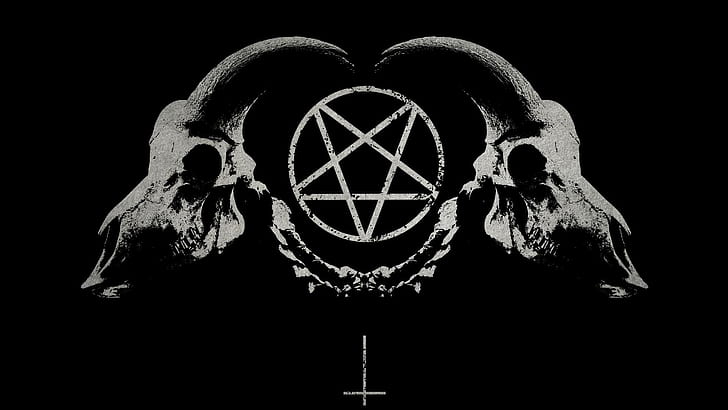 Satanic Cross Symbol, symbol, dark, horns, horror Free HD Wallpaper