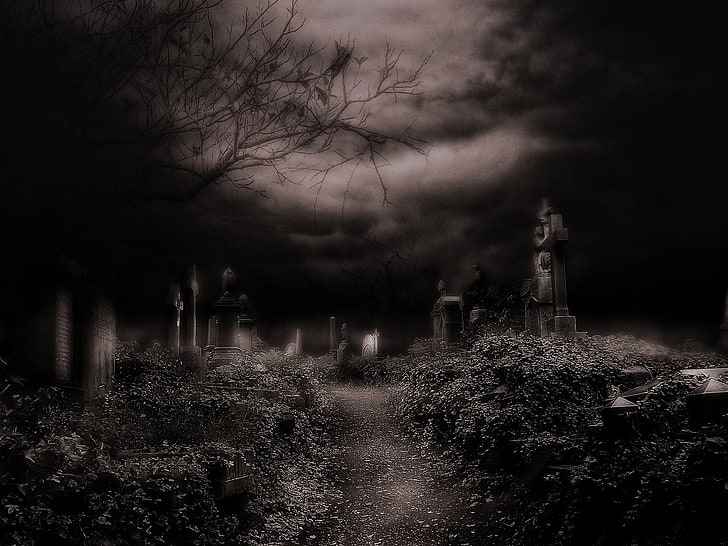 Scary Gothic Architecture, dark, graveyard, gothic, cemetery Free HD Wallpaper