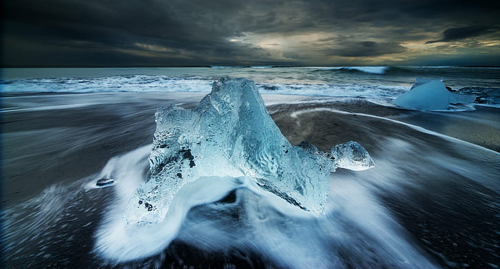 sea, vatnajokull, arctic, iceberg  ice formation Free HD Wallpaper