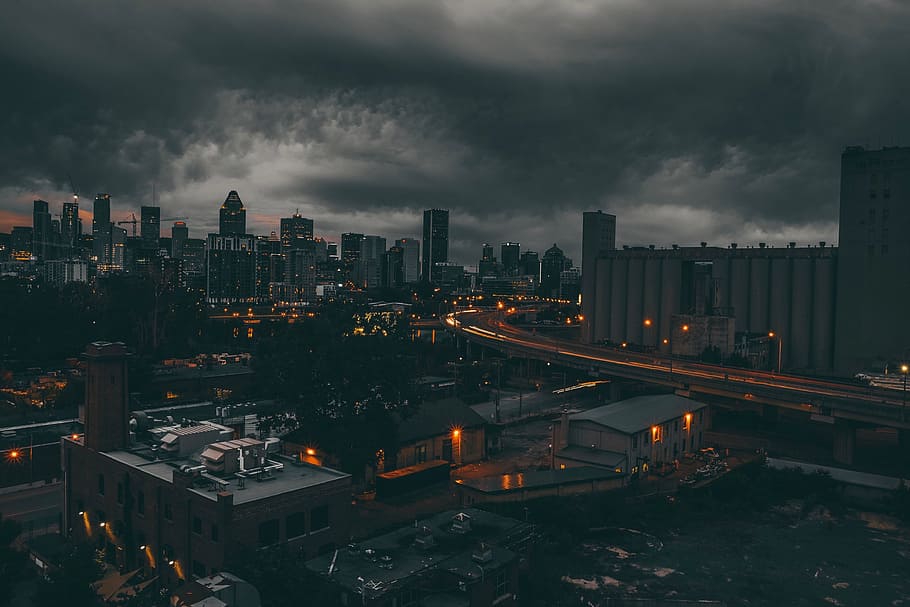 sky, urban skyline, office building exterior, no people