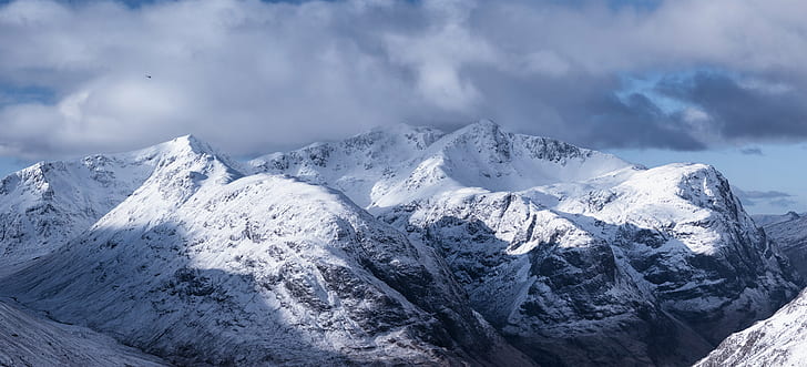 Snowy Mountain Landscape, scotland, european alps, highlands, ice Free HD Wallpaper