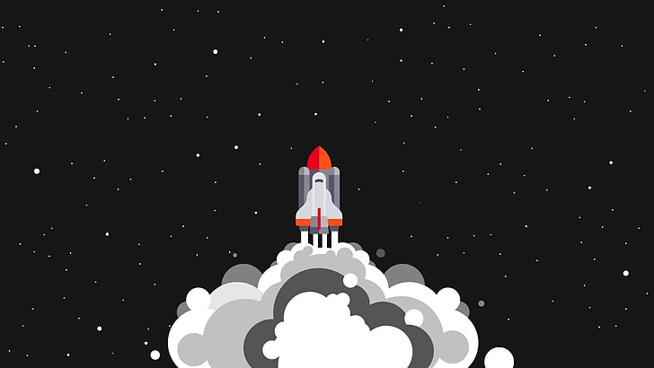 Spacecraft Cartoon, shuttle, cartoon, minimal art, minimalist