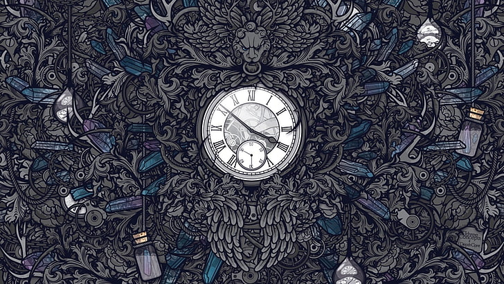 Unique Clock Faces, decoration, architecture, jared nickerson, flower Free HD Wallpaper