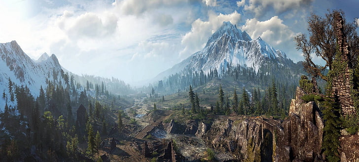 Witcher 3 Mods, landscape, cloud  sky, forest, the witcher 3 wild hunt Free HD Wallpaper