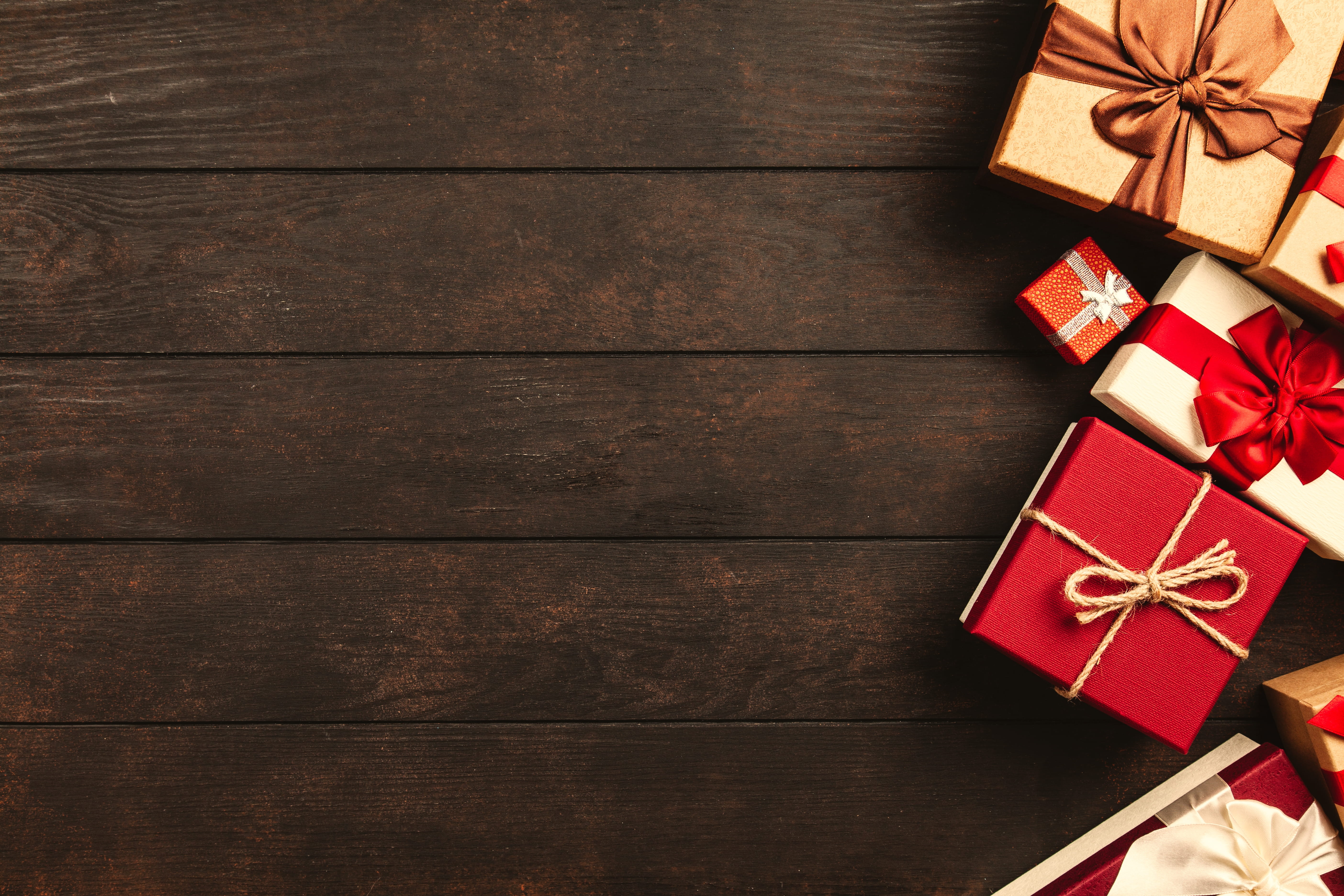 Wood Christmas Gifts, gift wrap, box container, wooden, still life
