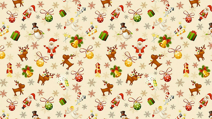 Wooden Christmas Tree Pattern, still life, santa claus, design, directly above Free HD Wallpaper