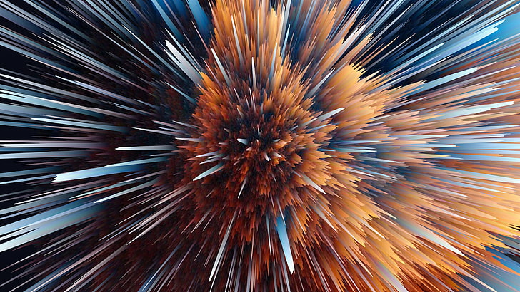 3D Abstract 1366X768, abstraction, explosion, particle, graphics Free HD Wallpaper