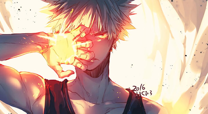 anime, katsuki bakugou, angry, boku no hero academia Free HD Wallpaper