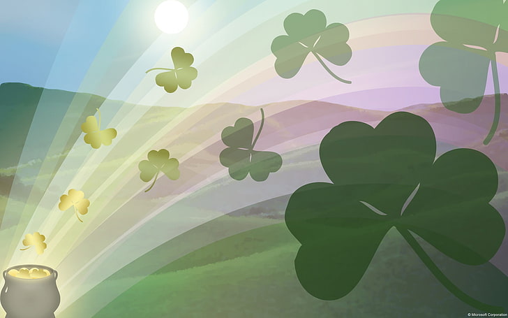 beauty in nature, sunbeam, shamrocks, lens flare Free HD Wallpaper