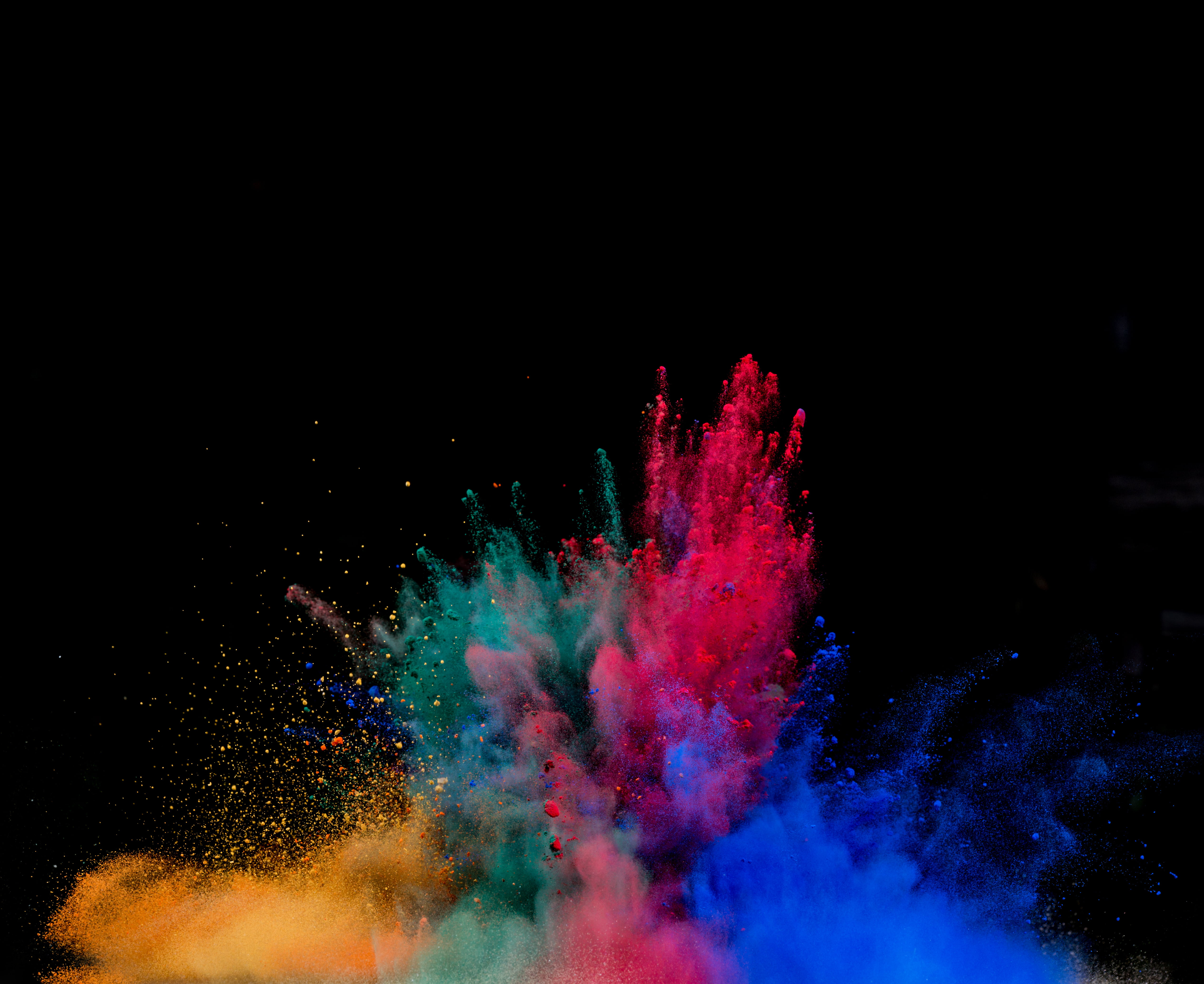 Colored Powder Explosion, copy space, vitality, nature, celebration