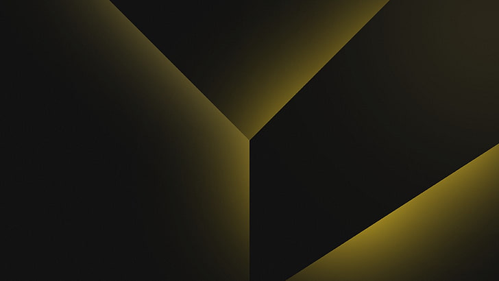 Cool Yellow and Black, shapes, black, dark background, gradient Free HD Wallpaper
