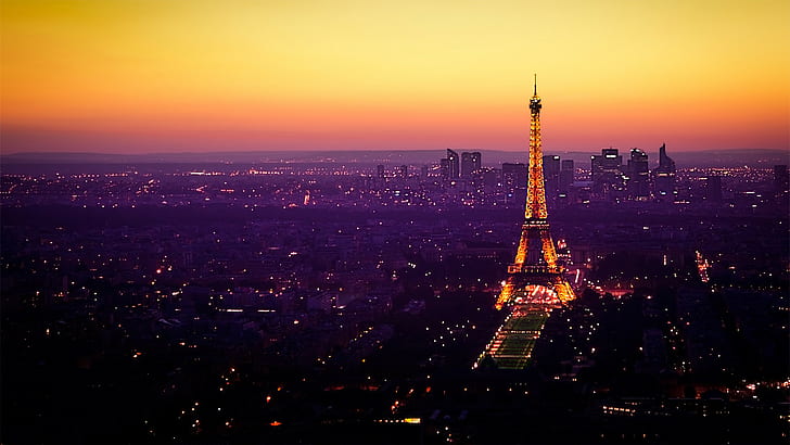 Eiffel Tower at Night Landscape, hipster, vintage, tumblr, cars Free HD Wallpaper