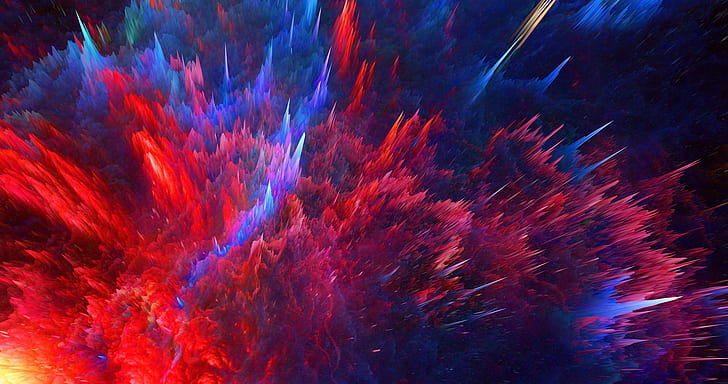 Explosion Shape, colorful, abstract, explosion Free HD Wallpaper