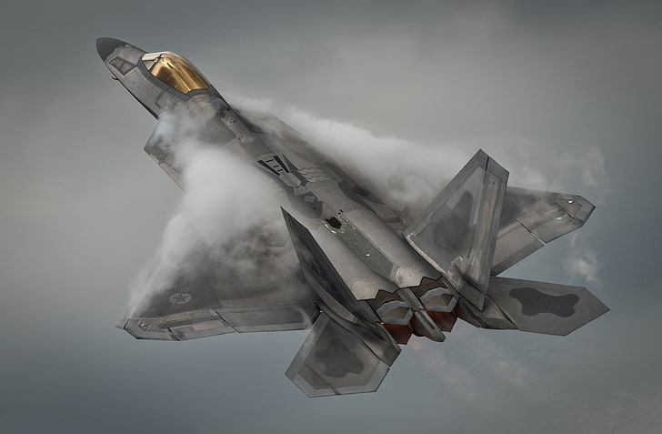 F-22 Raptor Cockpit, jet fighter, smoke  physical structure, indoors, mode of transportation Free HD Wallpaper