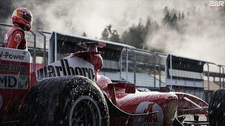 Ferrari 488, rain, ferrari, racing, race car Free HD Wallpaper