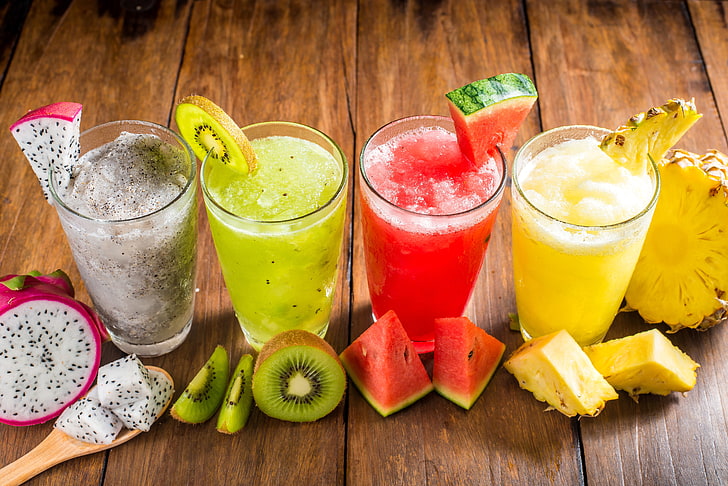 Fresh Drinks, refreshment, pineapple, drinking glass, indoors