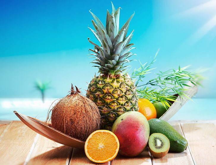 Fruit Basket On Table, yellow, fruits, orange  fruit, organic Free HD Wallpaper