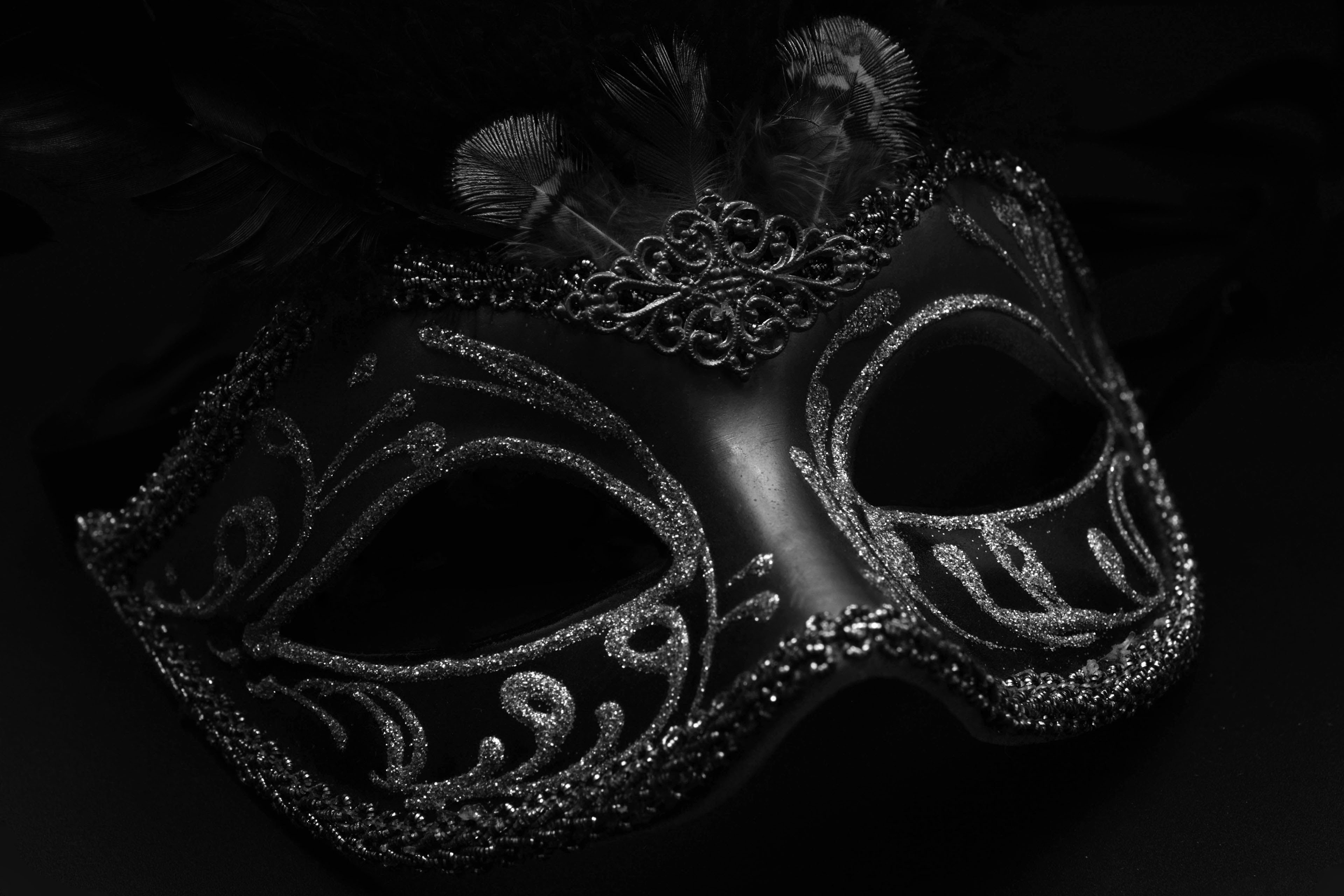 Half Black Half White Mask, necklace, jewelry, hide, close