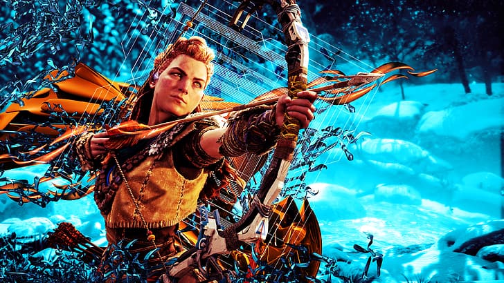 Horizon Forbidden West iPhone, bow and arrow, horizon zero dawn frozen wilds, horizon zero dawn, aloy horizon zero dawn Free HD Wallpaper