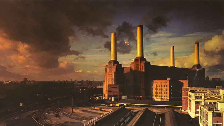 industry, album covers, building, dusk Free HD Wallpaper