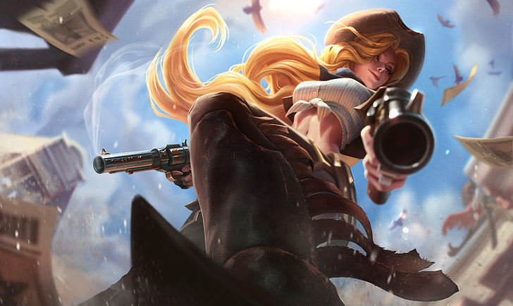 Miss Fortune Pirate, cowgirl, lol, braid, miss fortune Free HD Wallpaper