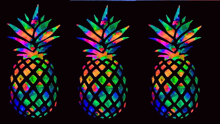 Pineapple On the Beach, ananas, pattern, design, graphics Free HD Wallpaper