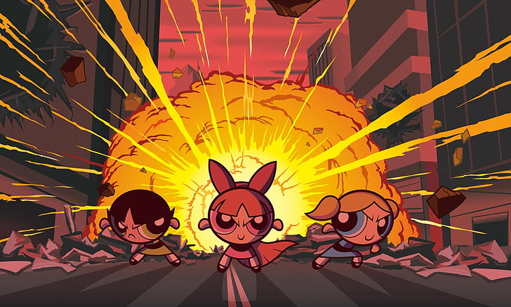 Powerpuff Girls Intro, no people, festival, orange color, decoration Free HD Wallpaper