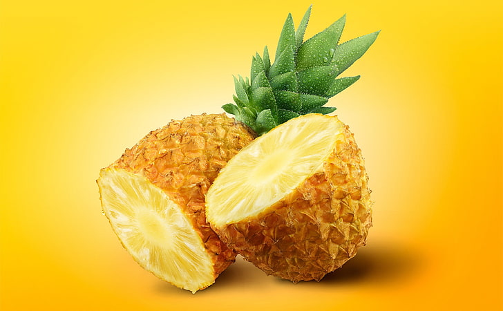 Pretty Pineapple, pineapple, retouching, half, closeup Free HD Wallpaper