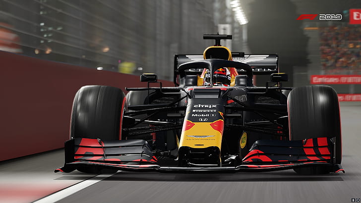 Red Bull F1 Car Side View, f1 2019, red bull rb15, race car, video game Free HD Wallpaper