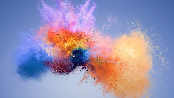 Samsung S21 Ultra, blue, holi, red, multi colored Free HD Wallpaper