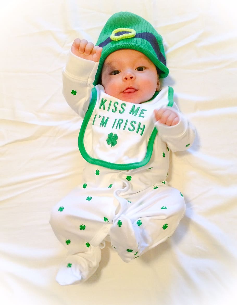 St. Patty's, indoors, full length, looking at camera, high angle view