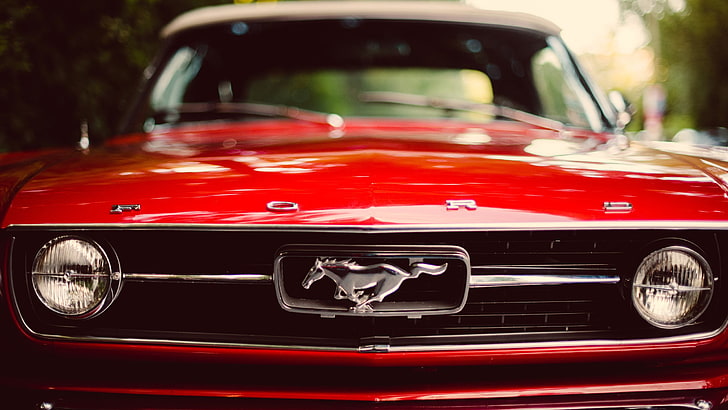 1969 Mustang, windshield, headlight, vintage car, no people Free HD Wallpaper