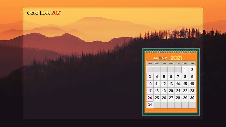 2021 Year at a Glance Calendar, january, calendar, 2021 Free HD Wallpaper