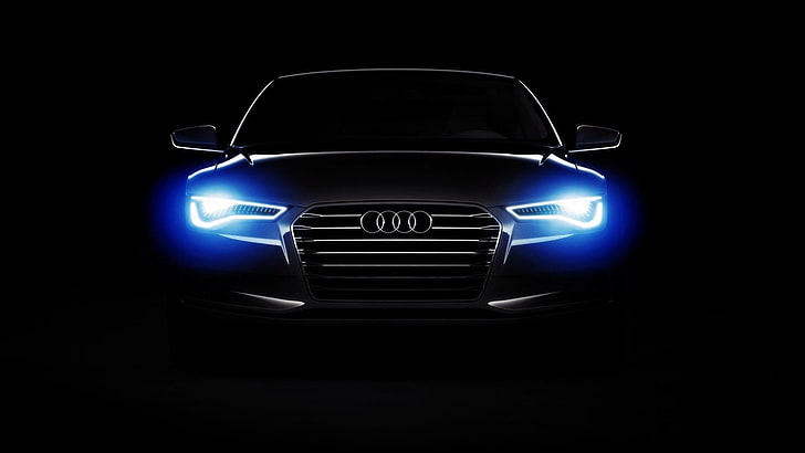 Audi A5 Black, power, vehicle, sign, front view Free HD Wallpaper