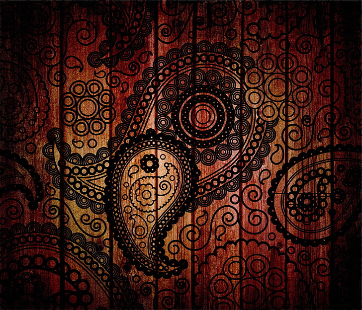 Black and Brown Shower Curtain, computer graphic, concentric, craft, vector Free HD Wallpaper