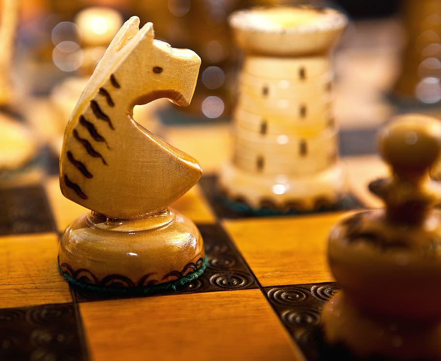 Black Queen Chess Piece, figures, wood  material, animal representation, still life Free HD Wallpaper