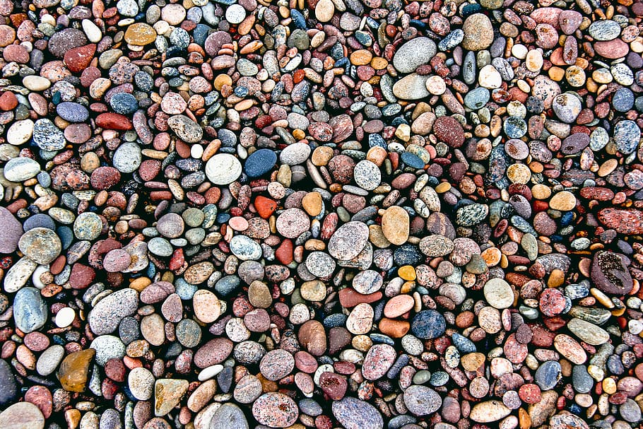 Blue Pebbles, multi colored, land, color, day Free HD Wallpaper