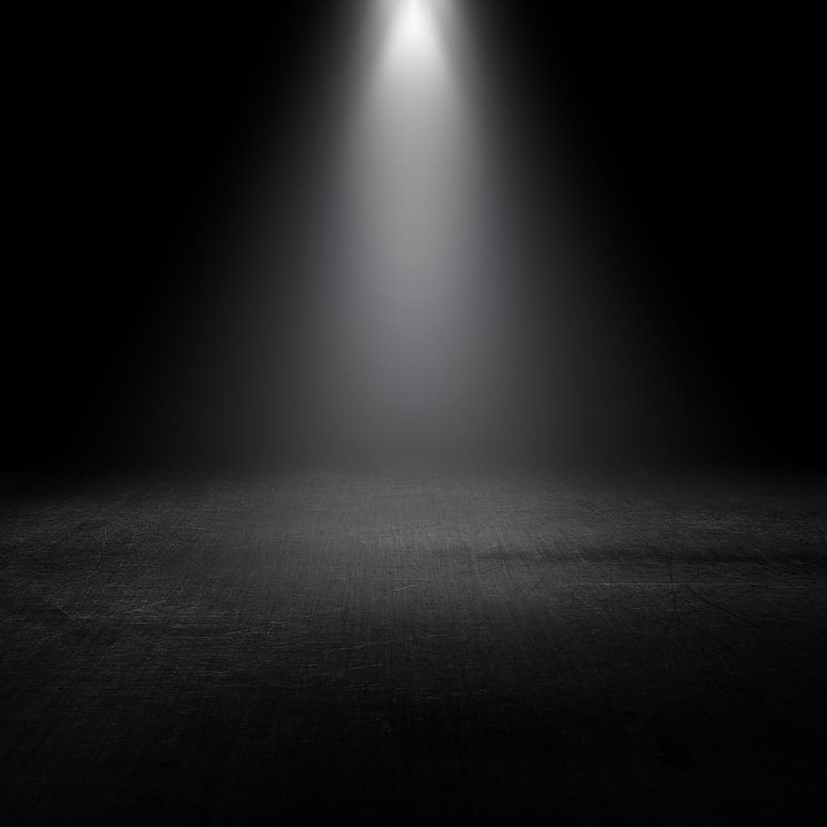 Blue Stage Spotlight, fog, spooky, indoors, night Free HD Wallpaper
