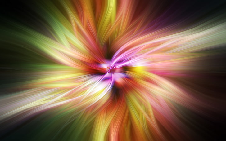 Bright Colorful Abstract Art, twirl, colorful, radial blur Free HD Wallpaper